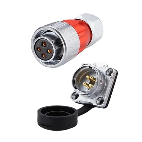 Connecteur circulaire alimentation 4 broches mâle femelle étanche IP67 métal pour câble électrique