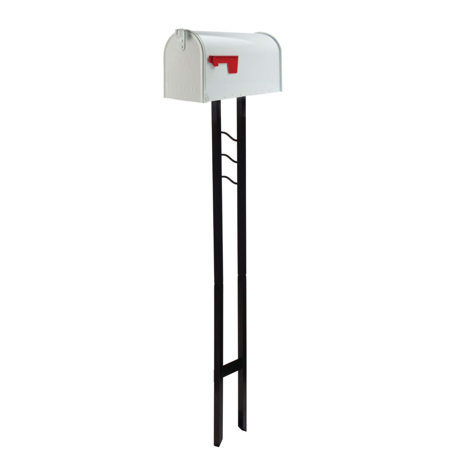 Architectural Mailboxes Mailbox-to-Go Weather-Resistant Steel Metal Mail Box for Outside with Post, White, Medium Curbside