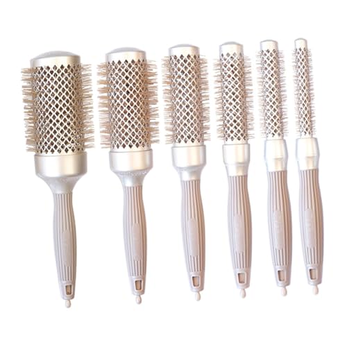 HONITANO Cepillo Rizador Profesional de Aluminio para Mujer Peine para Pelo Rizado Suave y Ergonómico para Salón y Casa