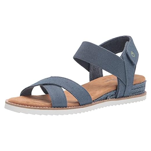 Skechers DESERT KISS PEAKS & VALLEYS, Sandalias para Mujer, Blue Canvas, 38 EU