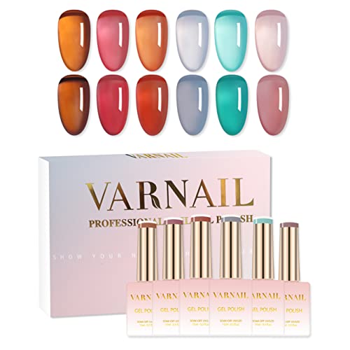 Kit VARNAIL Gel Jelly 6 Colores Translucidos 15 ml miniatura 1