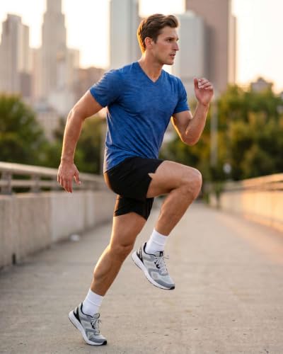 Image of 5 Pack: Men's V-Neck Dry-Fit Moisture Wicking Active Athletic Tech Performance T-Shirt