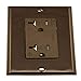 Leviton T5380 20 Amp, 125 Volt, Tamper Resistant, Decora Plus Duplex Surge Suppressor Receptacle, Straight Blade, Commercial, Self Grounding, Brown