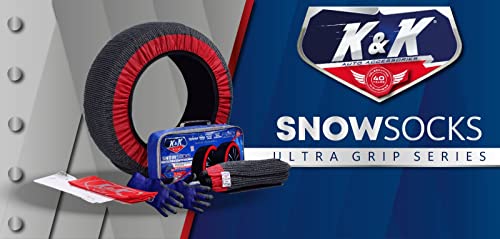 Knk Boutique 90.30.0011 K&K Automotive Snow Socks For Tires - Pro Series For Ultimate Grip Alternative For Tire Snow Chain - Snow Traction Device For Passenger Cars Suvs Trucks Winter Emergency Accessory European thumb #5