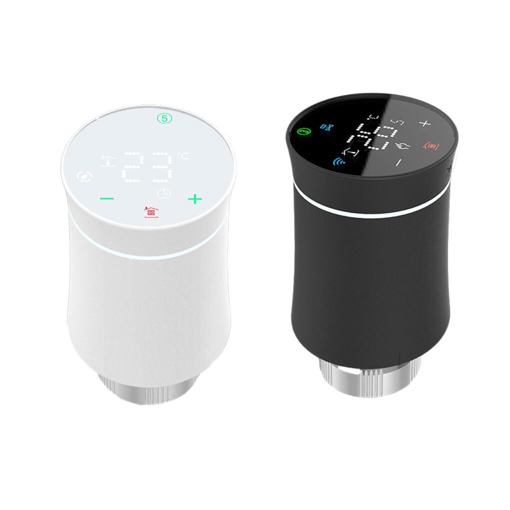 IOIUSKKU Válvula de Control remoto de aplicación de interruptor, ahorro de energía, tiempo programable, Smart Home ABS Doodle, válvula de radiador de calefacción inteligente para el hogar, blanco