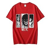 Camisetas De Anime Japonés Attack on Titan Camisetas Eren Jaeger Graphic Tees Manga Hip Hop Unisex (...