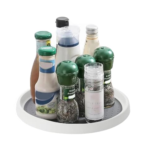 Plateau Tournant Epices Cuisine, 25cm Lazy Susan Étagère à épices, Rotative 360° a Rangement Epices Cuisine pour de Frigo, Cuisine Chambre, Salle de Bai...
