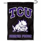 TCU Horned Frogs Black Garden Flag and Yard Banner