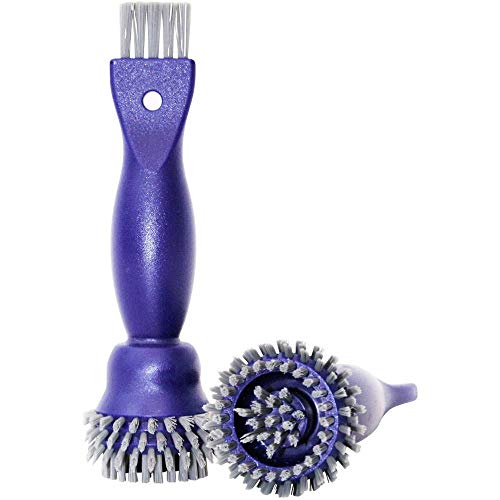 SAUBA Reinigungsbürste KOMBO mit Zwei Pinsel bunt | 2in1 Steckdosenbürste für große und kleine Satub- & Schmutzablagerungen | Rundbürste mit harten Borsten | Schuko-Steckdose Typ C,F,K