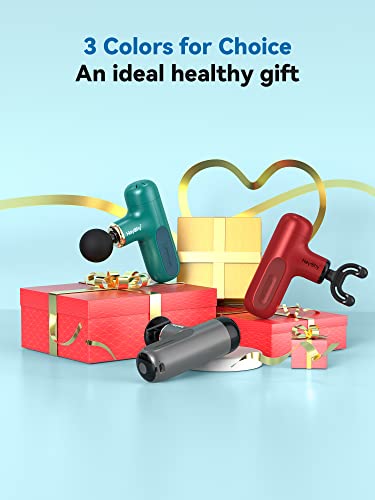 Heychy Mini Massage Gun, Deep Tissue Massage Gun, Portable Percussion Muscle Massager With 4 Massage Heads For Athletes #TOP6
