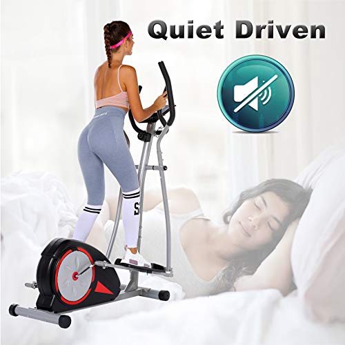 ncient Elliptical Machine Eliptical Exercise Machine for Home Use Elliptical Trainer Indoor Workout Fitness Machine Magnetic Smooth Quiet Driven Pulse Rate Grips (Black) - Thumbnail 3