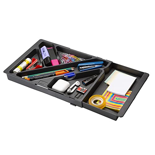 Organizador de escritorio extensible, organizador cajones, bandejas de ordenación para oficina, rotuladores, extensible 32,8cm hasta 45cm Cover