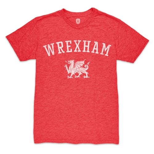 Wrexham Athletic Wordmark Premium Vintage Tri Blend T-Shirt - Red (US Alpha X-Large Regular Regular Red)