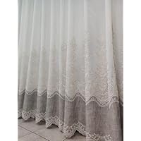 Tessuto Per Tende Bouclé Altezza 3 Metri - Venduto A Metro, Colore Foglia Tortora, Con Arricciatenda Omaggio - Foto 4