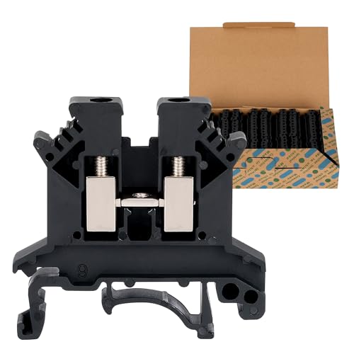 Bornier pour rail DIN UK2.5B noir 32A bloc de jonction à vis 690V 22-14 AWG