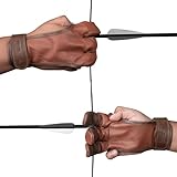 Valhalla Gear, Leather 3 Finger Archery Glove,...