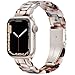 Pleixiu Compatible With iWatch Band 38mm 40mm 41mm 42mm 44mm 45mm 49mm Lightweight Resin With Stainless Steel Buckle For Apple Watch Ultra Series 8 Series 7 Series SE 6 5 4 3 2 1 Women-Tortoise Flower for Starlight