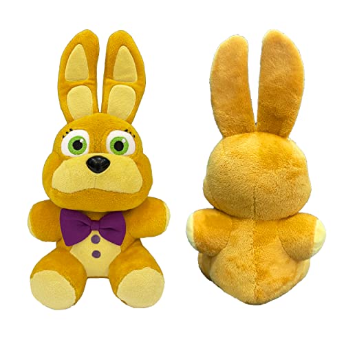 Xsmart Mall | Spring Bonnie/Rabbit/Plushtrap/Glitchtrap | Fan Made | Golden/Yellow | Night Plush Toy, Stuffed Animal, Gifts For Kids | 7" #TOP1