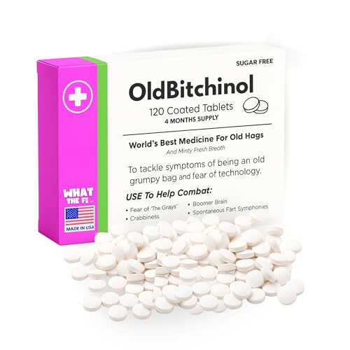 What The Fun Old Hag Birthday Jokes - Gag Gifts for Women Funny Fake Medicine for Grumpy Seniors (120 Sugar Free Mints) 30th 40th 50th Gift for Her, Sister, Mom, Wife, Girlfriend, Grandma Made in USA