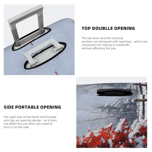 Red Christmas Tree In The Snow Elastic Travel Luggage Covers Dustproof Scratch-Resistant Suitcase Protector Fit 22-24 Inch3