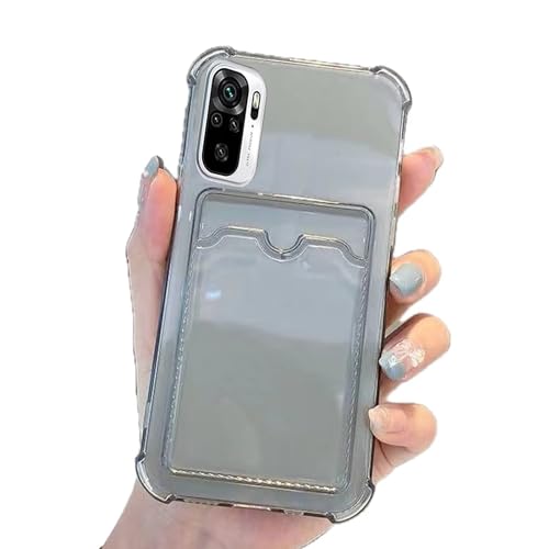 Miagon Custodia Portafoglio per Xiaomi Redmi Note 10/10S 4G,Cover con Tasche Porta Carte Silicon TPU Trasparente Slim Clear Soft Slot per Schede Bumper Antiurto Case