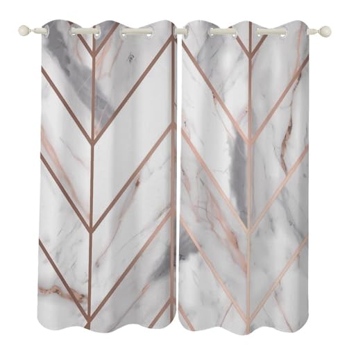 Rideau occultant isolant froid et chaleur pour chambre marbre rose - 2