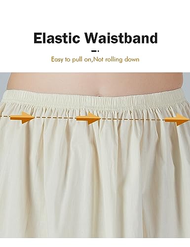 Image of BEAUTELICATE Half Slip Skirt Extender 100% Cotton Vintage Underskirt with Lace Embroidery