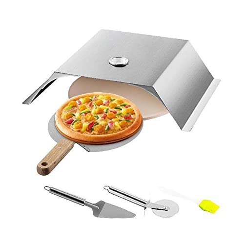 HEALBYBLE Kit de Horno for Pizza de 13 Pulgadas, Acero Inoxidable, Duradero, Incluye cámara for Pizza, fácil de operar, Jardines al Aire Libre, terrazas, Uso doméstico,Alta Durabilidad