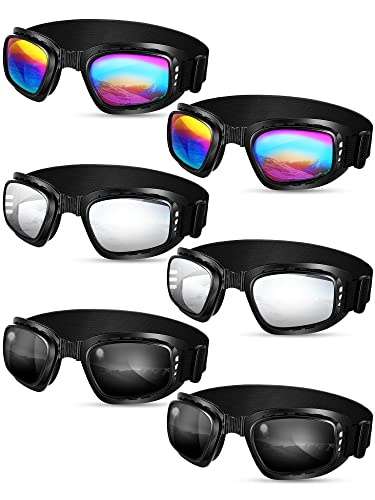 Zhanmai 6 Pcs Snow Ski Goggles Uv Protection Snowboard Goggles Vintage Motorcycle Ski Glasses Winter Snow Sports Goggles For Men Women Youth Kids Boys Girls, 3 Colors #TOP23