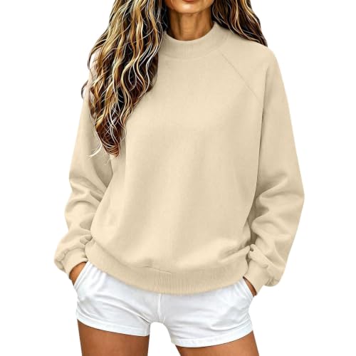 Shamonaty Womens Mock Neck Sweatshirt Oversized Plain Sweatshirts No Hood - image 1
