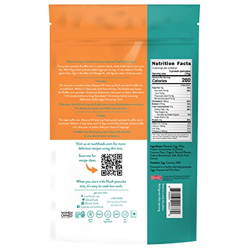 High Protein Healthy Pancake Mix By Nush Foods (Mixed) | Original And Blueberry Protein Pancake Mix – (2 Pack) - Gluten Free, Grain Free Snacks, Paleo Pancake, High Omega 3, Diabetic Friendly, Maximum Muscle Gain Pancakes, Waffle Mix #TOP5