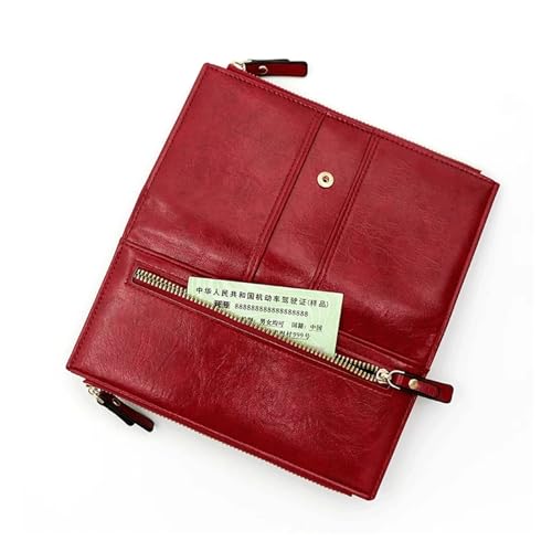 Women's Wallet Long Leather Wallet Large-capacity Buckle Zipper Clutch Bag Multi-card Wallet Zipper Women's Wall4