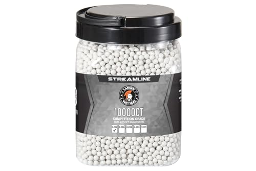Lancer Tactical 10 000 Round 6mm Airsoft Pellets 0.20g-0.32g Bucket Size Streamline Competition Grade BBS - Made in Taiwan (0.20g)