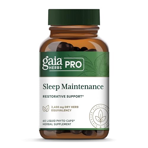 Gaia Herbs PRO Sleep Maintenance - Adrenal Health & Sleep Support* - Supplement with Ashwagandha Magnolia Bark & Jujube Date - Vegan Gluten-Free - 60 Liquid-Filled Capsules (30 Servings)
