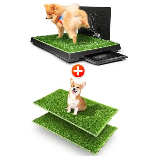 Hompet Dog Grass Pad with Tray & 2PCS-Replacement Grass