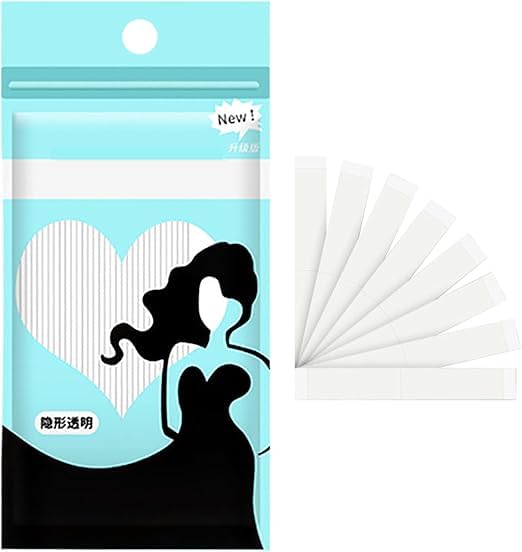 Double Sided Tape for Clothes, Body and Fashion (144 Pack) | Clothing and Hem Tape for Women, No Sew No Iron, Fabric Adhesive, Strong Adhesive for Skin for All-image-39