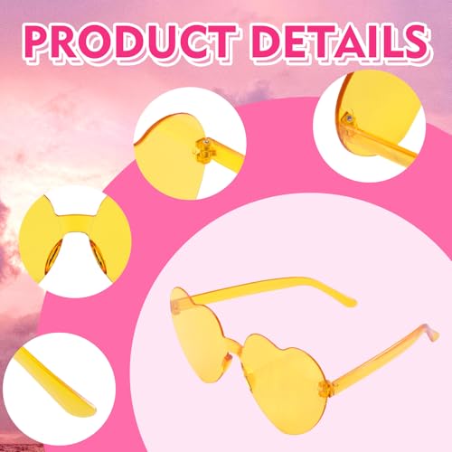 36 Pack 12 Colors Heart Shaped Sunglasses,Retro Artistic Style Party Favors Sun Glasses Bulk for Carnival,Goody Bag Stuffers,Summer Pool Toys,Beach Party Supplies,Birthday,School Gift for Boy and Girl4