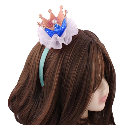 Image of Babymoon Princess Girl's Pearl Crown Headband | Hair Accessories | Blue