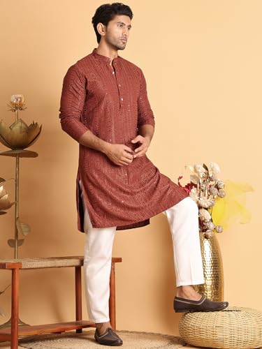 Image of Jompers Embroidered Straight Kurtas for Men