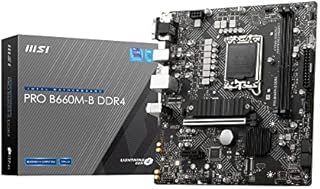 MSI PRO B660-A DDR4 Motherboard, ATX - Supports Intel 12th Gen Core Processors, LGA 1700 - DDR4 Memory Boost 4800+MHz/OC, PCIe 4.0 x16 Slot, 2 x M.2 Gen4 Slots, 2.5G LAN