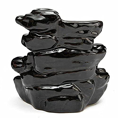 Image of CRAFTAM Polyresin Smoke Backflow Fountain with 10 Free Backflow Cones Showpiece Figurine for Gift (10 x 7 x 10 cm, Black)