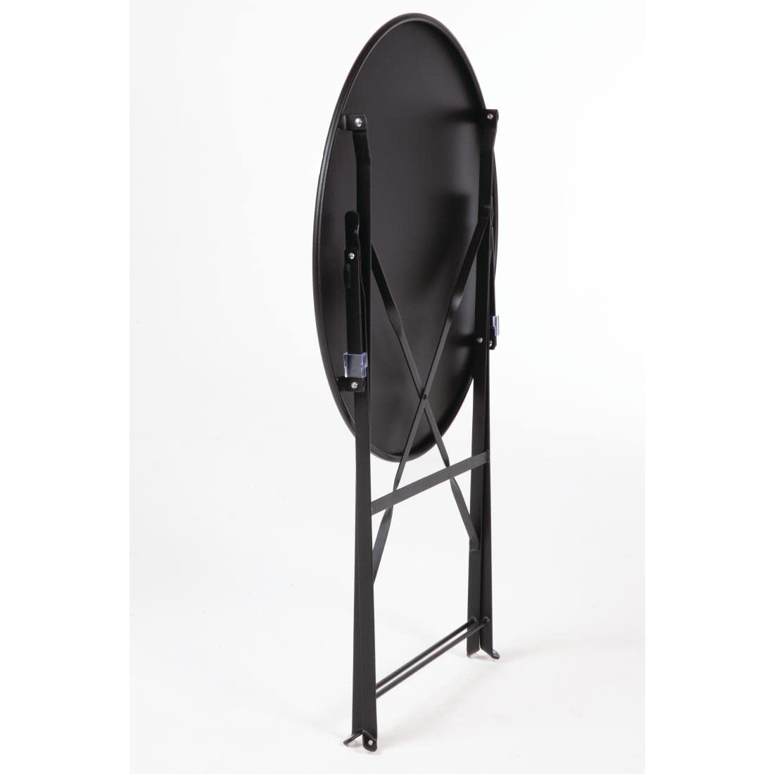 Boléro Table ronde en acier style trottoir Noir 600 mm