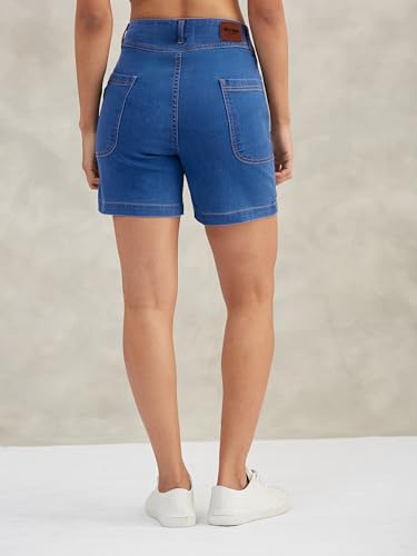 Image of Dolce Crudo Above Knee Denim Shorts for Women