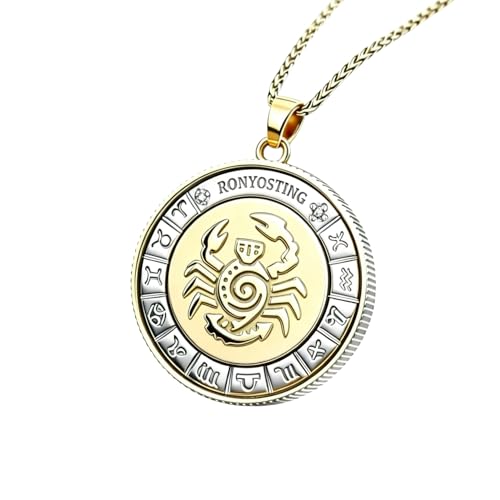Scorpio Charm Necklace Horoscope Gifts for Women Men, 18K Gold Silver Plated Tarnish Free Scorpio Pendant Necklaces, Constellation Necklace Ready-To-Gift for Wife Husband Girlfriend Boyfriend Mom Daughter Christmas Birthday Christmas Valentine Anniversary