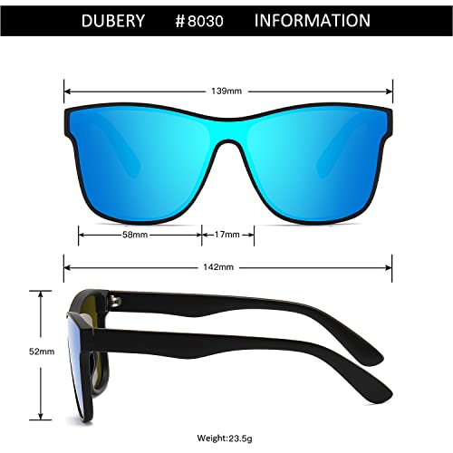 Image of DUBERY Fashion Polarized Sunglasses for Women Men 100% UV Protection Trendy Siamese Lens Shades D8030