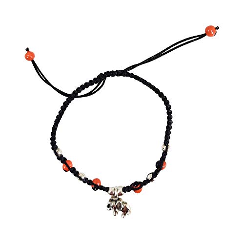 Image of EVELYN BROOKS Macrame Adjustable & Easy to Wear UNISEX Bracelet - Gold & Silver Finish- Friensdhip /Love Good Luck Bracelet - w /Meaningful Huayruro Seed Beads - Great Gifts for HIM & for HER
