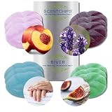 Duftwachs Scentchips Geschenk Set Edition Aroma: River I Lavendel Pfirsich Feige Frische Wäsche Sojawachs Melts Tards für Bad Spa Wellness Duftlampe Aromalampe von Feste Feiern