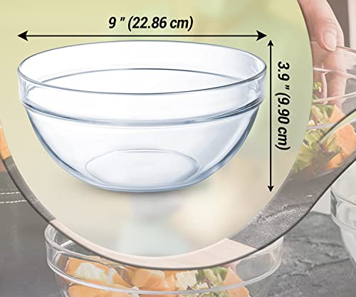 Salad Serving Bowl For Kitchens, Parties, Holidays, And Celebrations - Serving 9-Inch Bowls - Reusable Bpa Free - 124 Oz. Capacity, Set Of 3 #TOP1