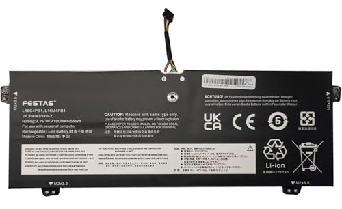 FESTAS L16C4PB1 - Batería de repuesto para portátil Lenovo Yoga 720-13IKB,730-13IWL,730-13IKB Series L16L4PB1 L16M4PB1 5B10M52739 2ICP4/43/110-2 [7,7V 55Wh]