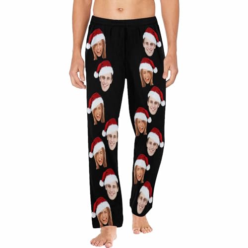 Personalized Face Pajamas Pants for Men Custom Pajamas Bottom Sleepwear Bottoms with Pockets,